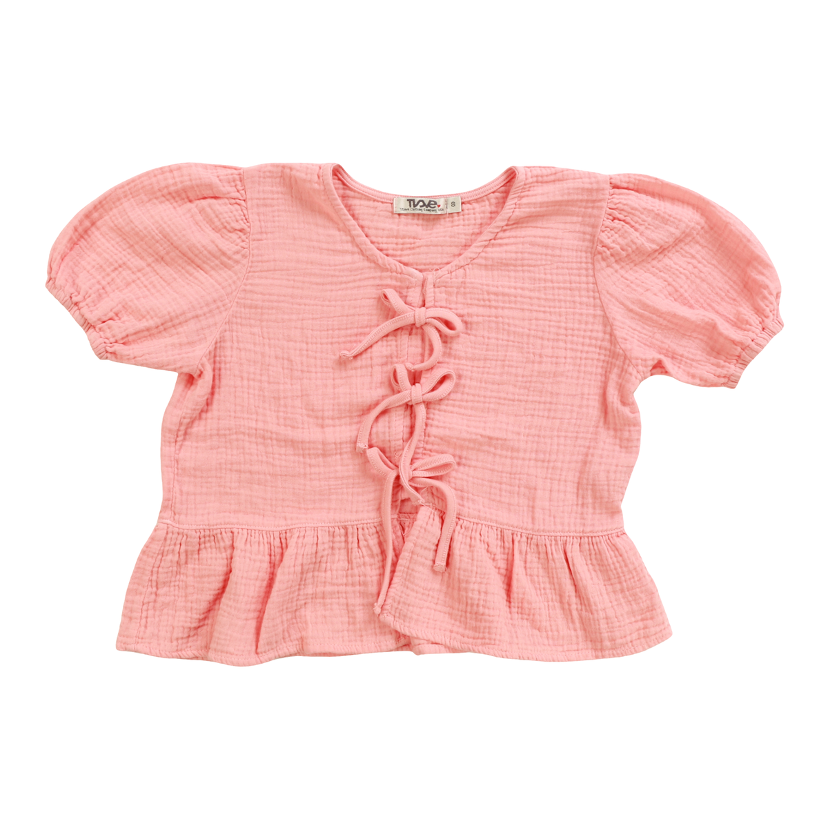 Puff Sleeve Top- Coral