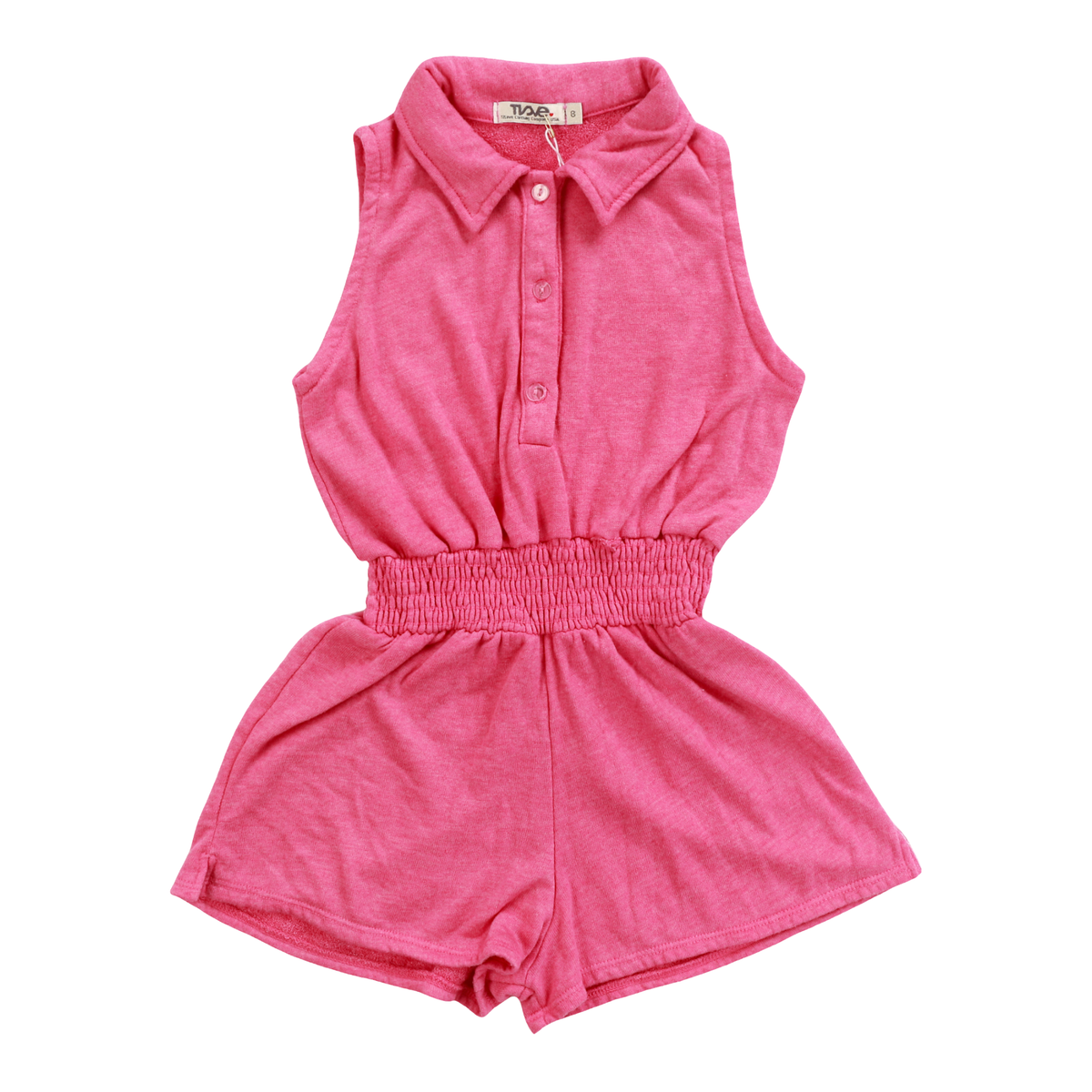 Collared Romper - Hot Pink