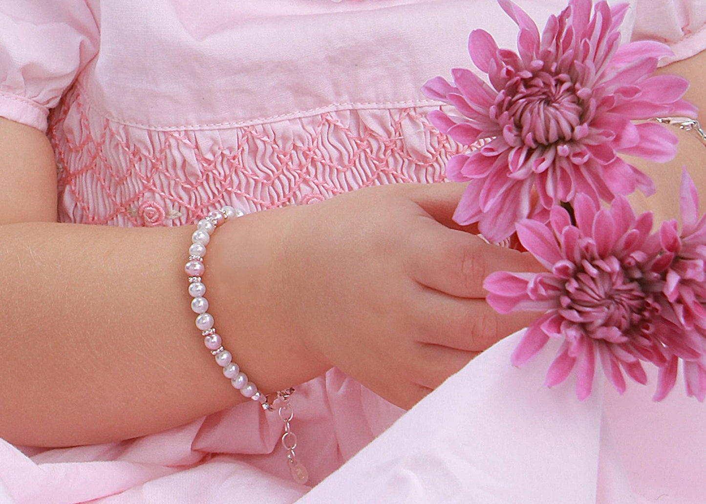 Addie Sterling Silver Pearl Baby Bracelet