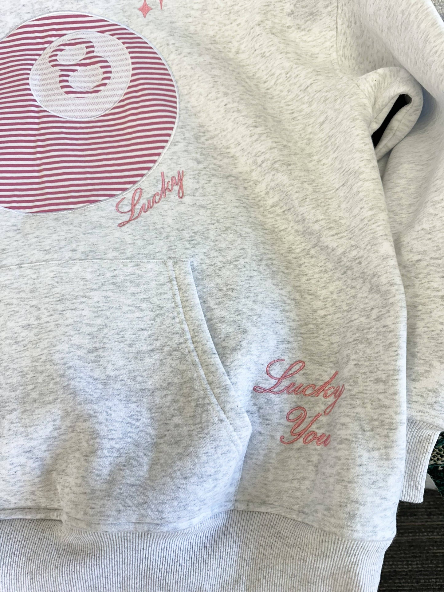 8 Ball Embroider Hoodie - Heather Gray