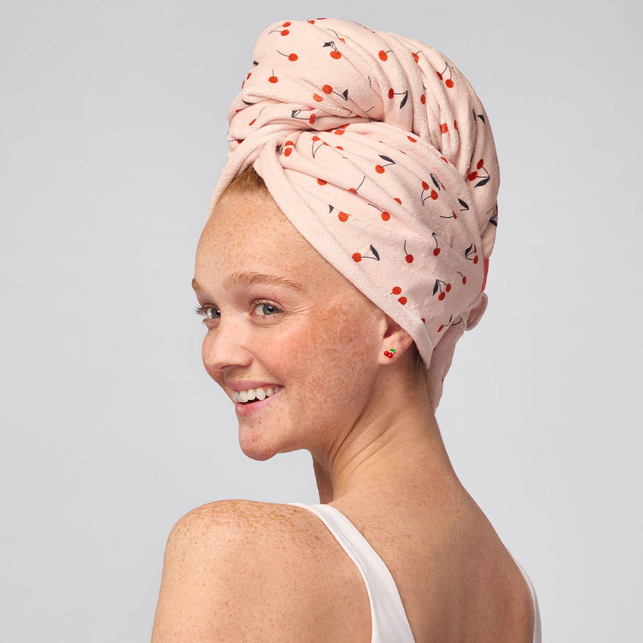 Hair Towel Wrap - Cherry Print
