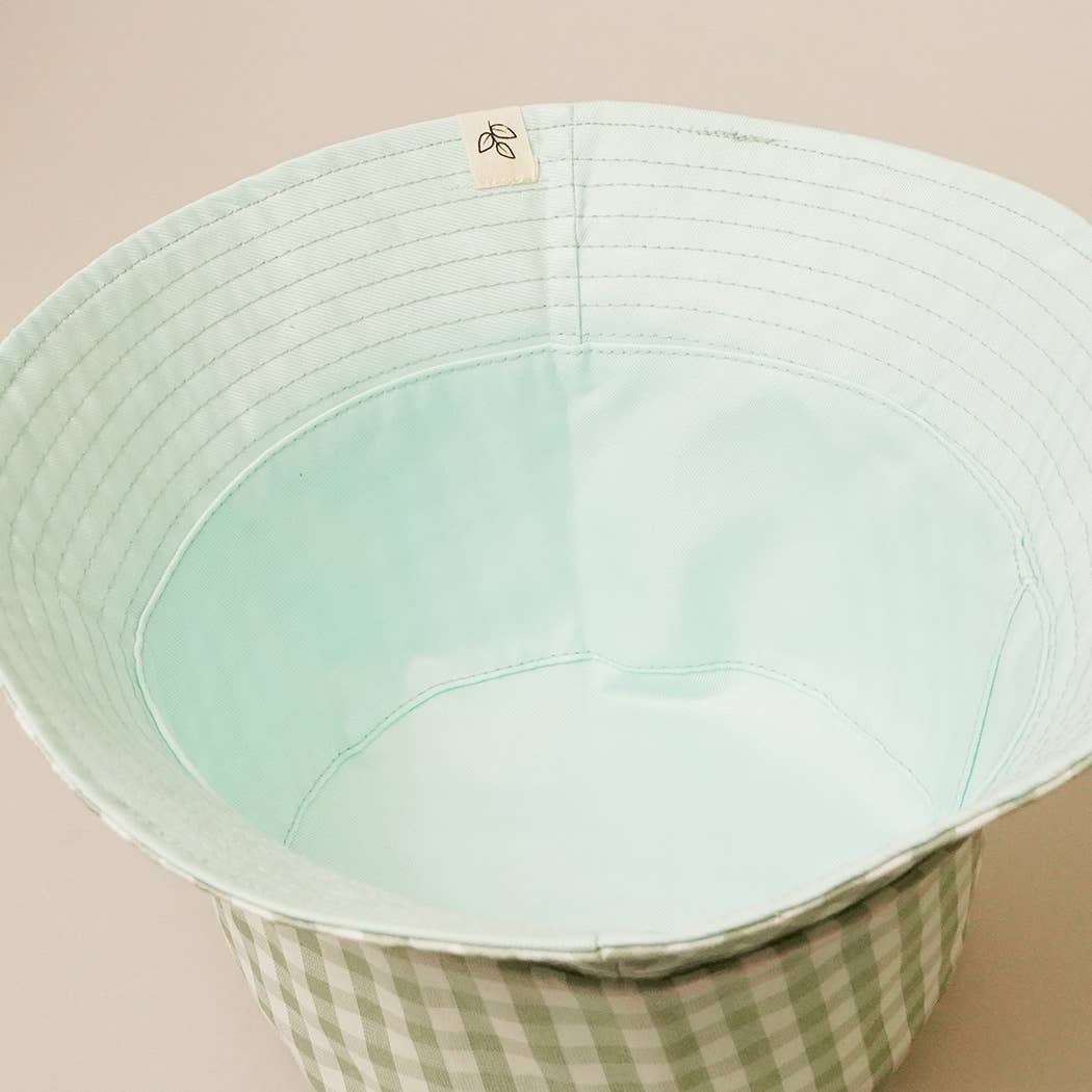 Blue Gingham Reversible Bucket Hat