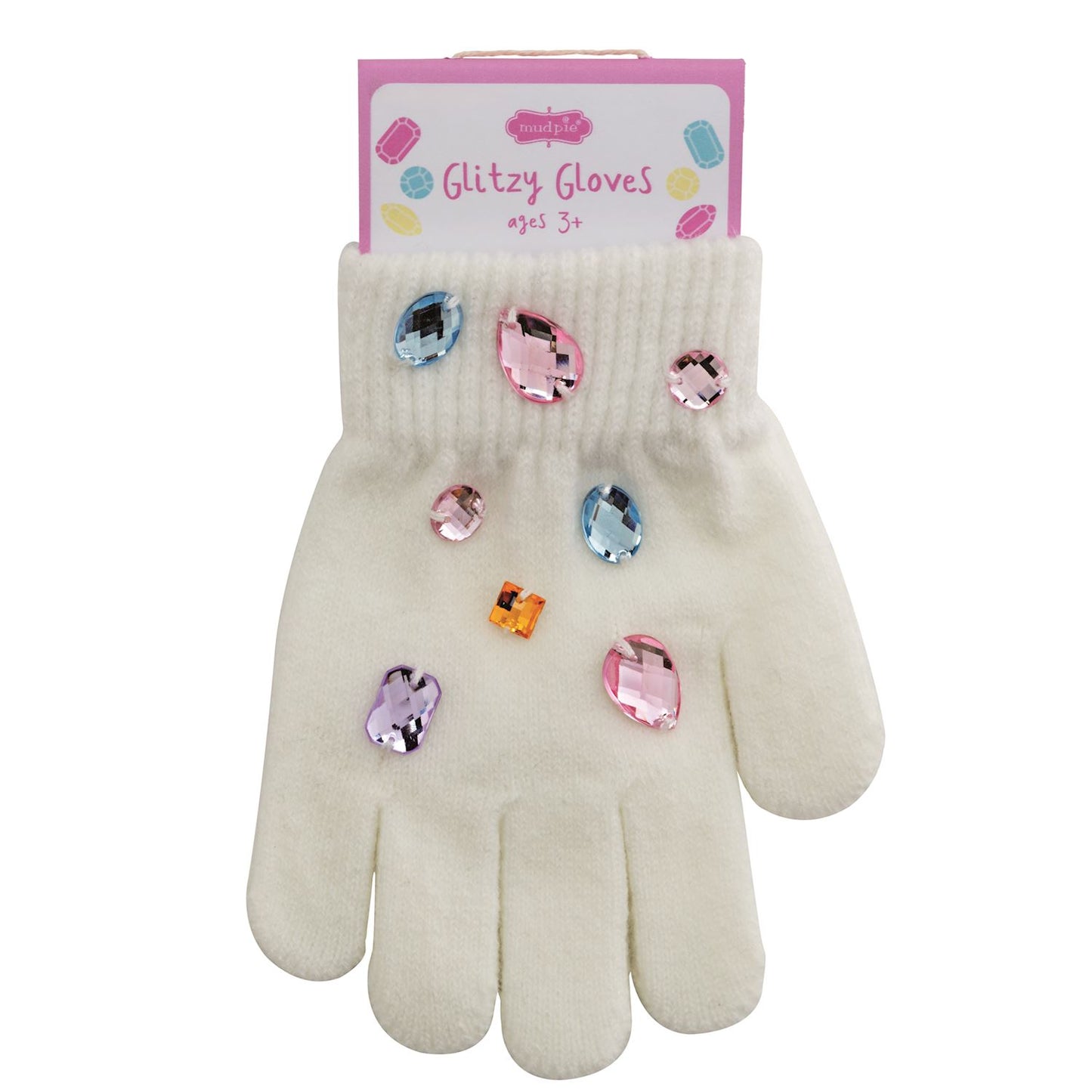 Glitzy Gloves- White