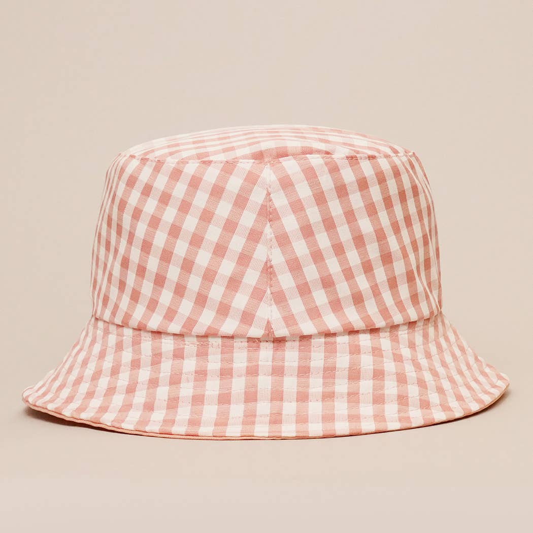 Blue Gingham Reversible Bucket Hat