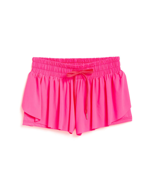 Flowy Workout Shorts- Neon Pink