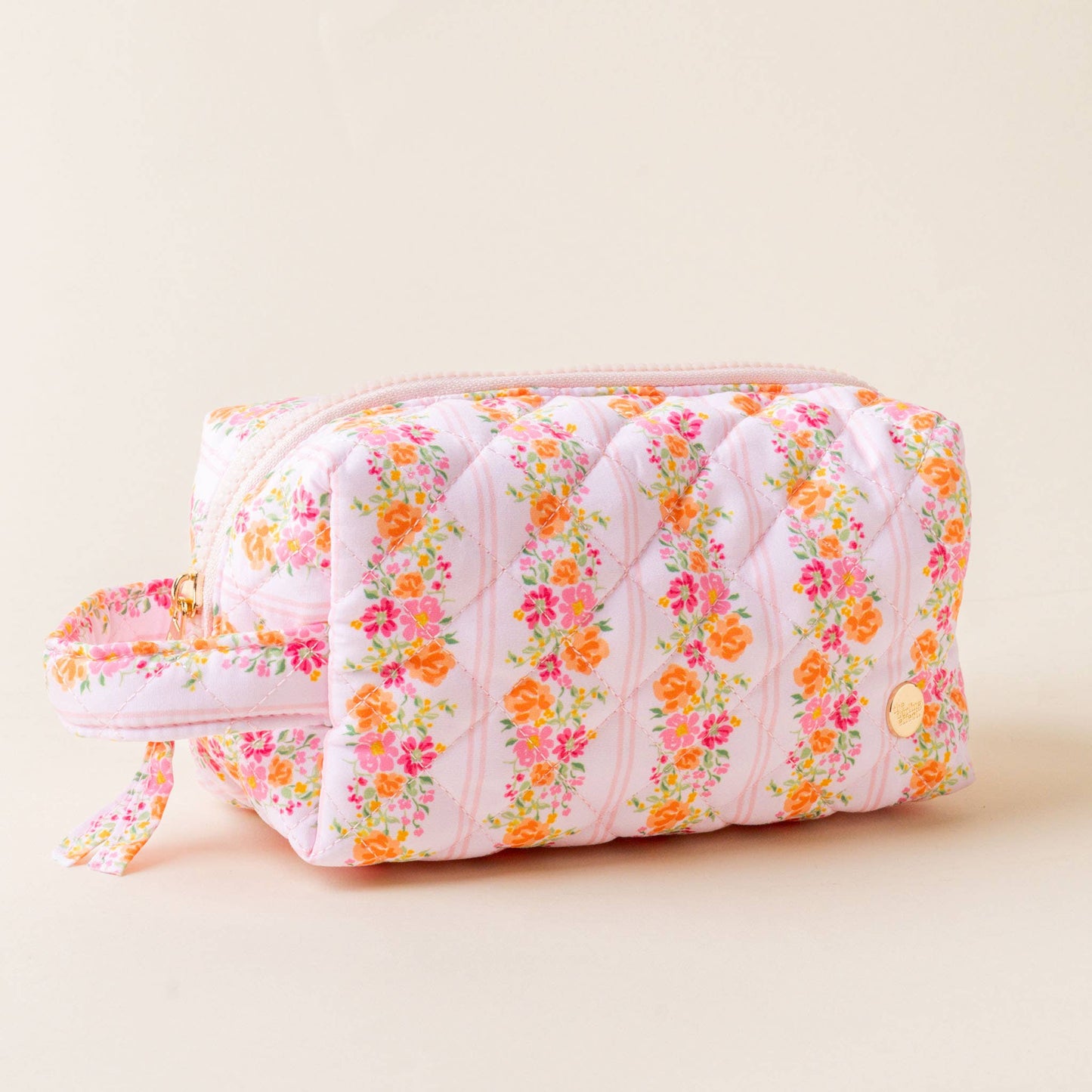 Quilted Cosmetic Pouch - Petal Parade Pink