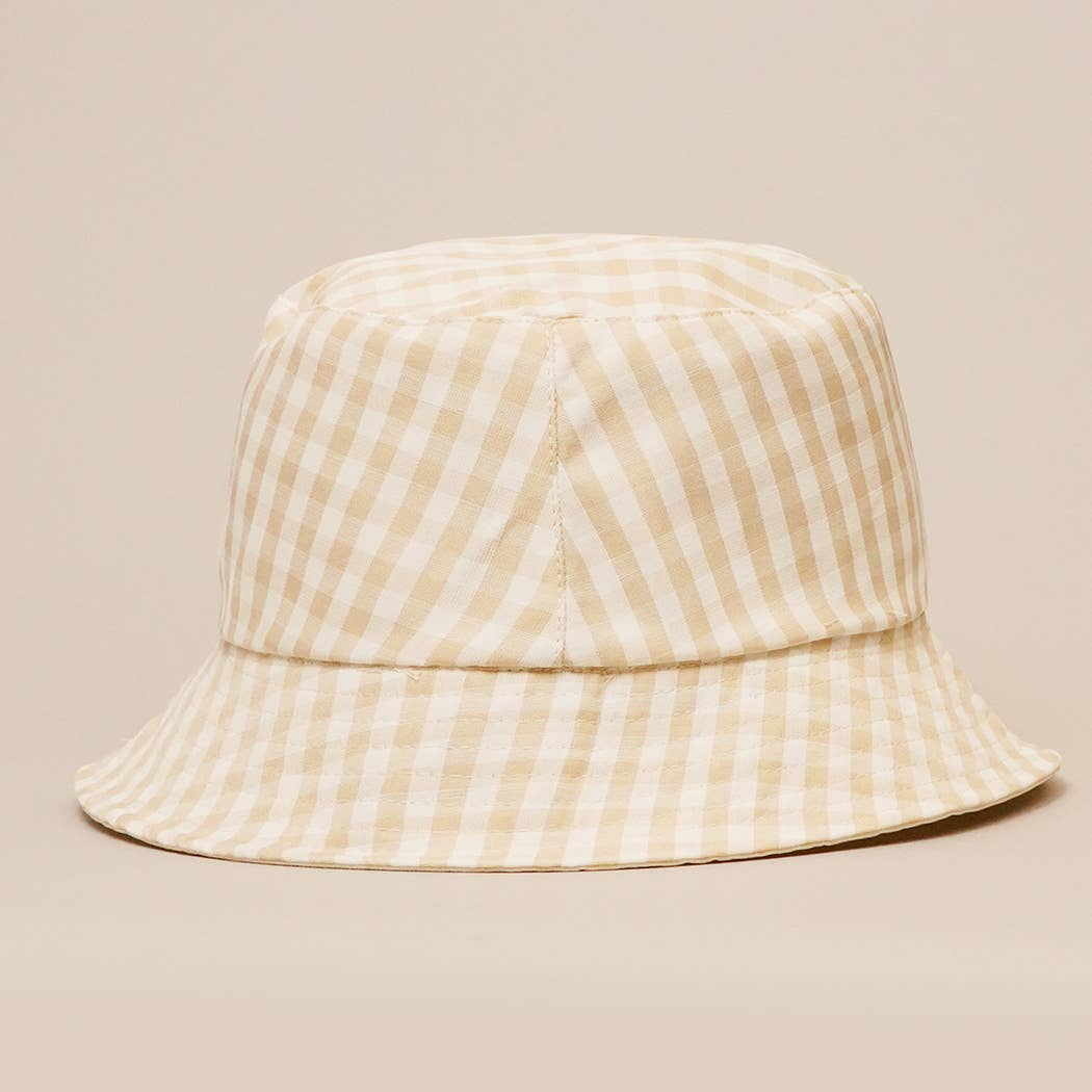 Blue Gingham Reversible Bucket Hat