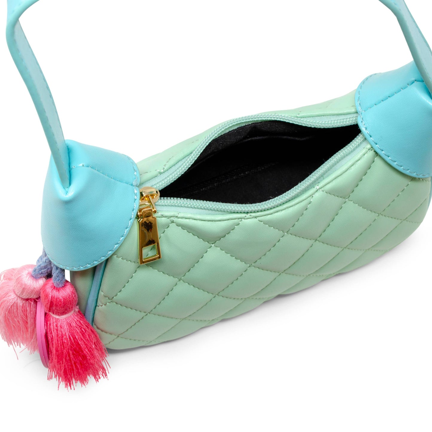 Kids Quilted Shoulder Bag - Aqua Green