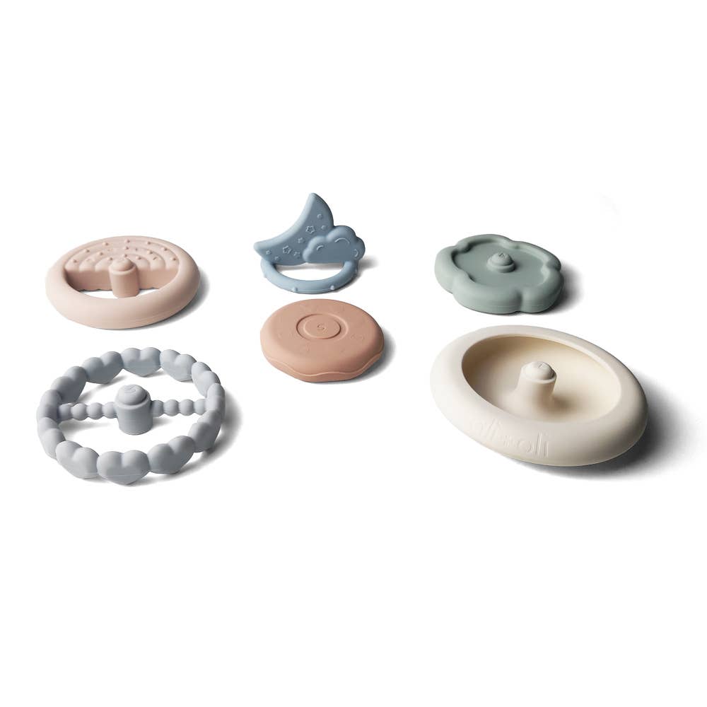 Silicone Stacking Ring Tower 6pc - Moon