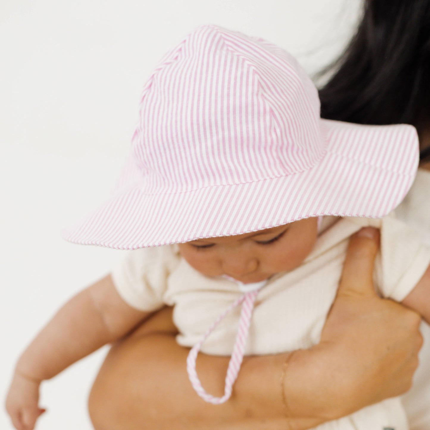 Pink Seersucker Sunhat UPF 50+