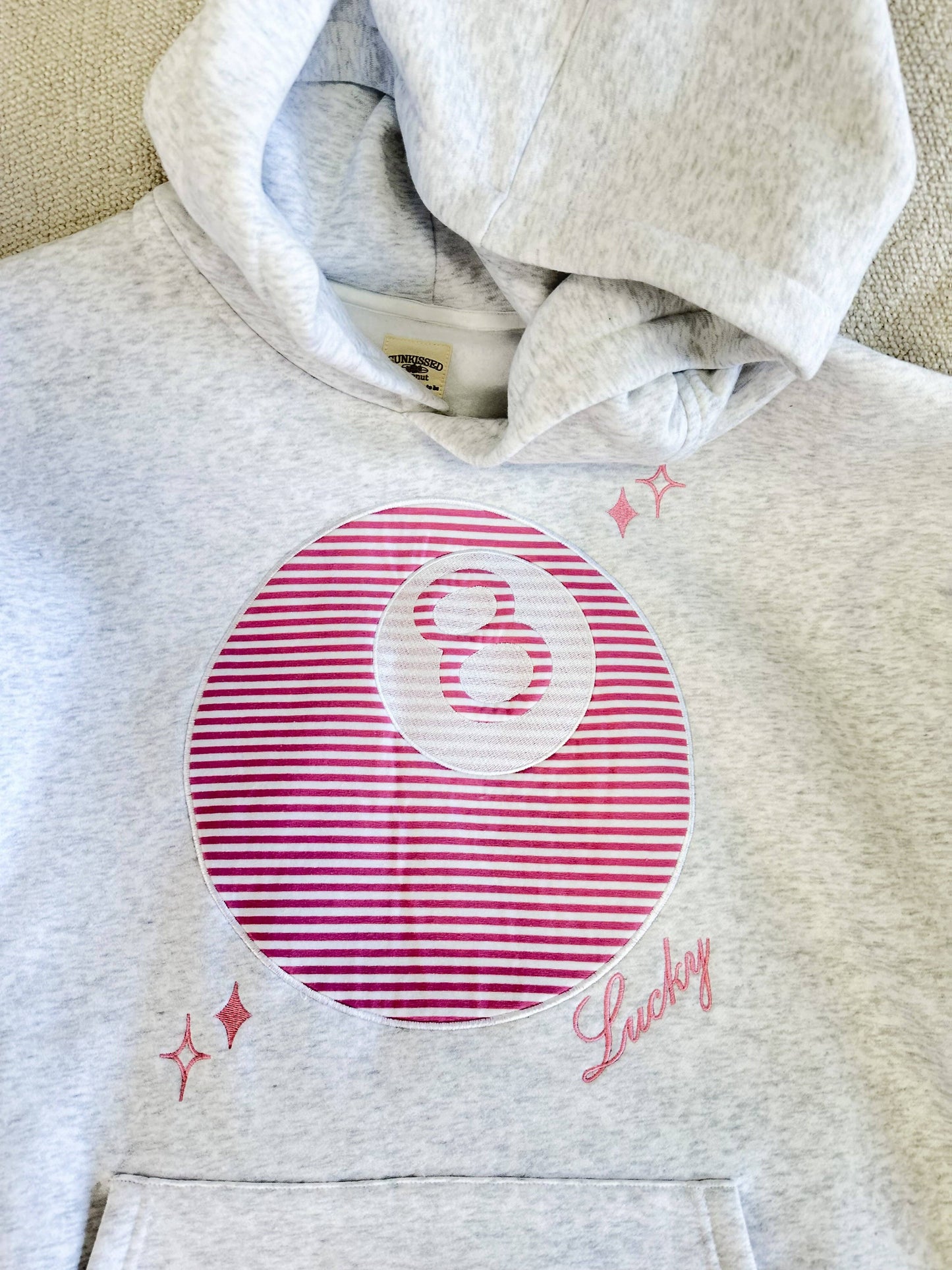 8 Ball Embroider Hoodie - Heather Gray