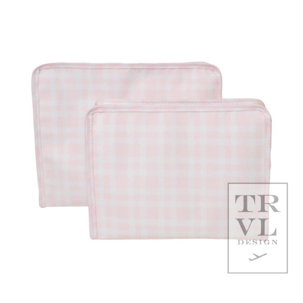 Roadie Pouch Lg- Pimlico Plaid Pink