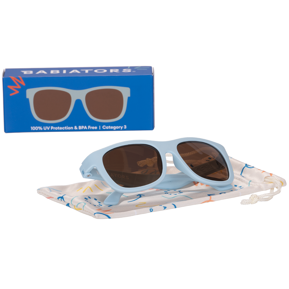 Baby Blue with Amber Lens Navigator Sunglasses