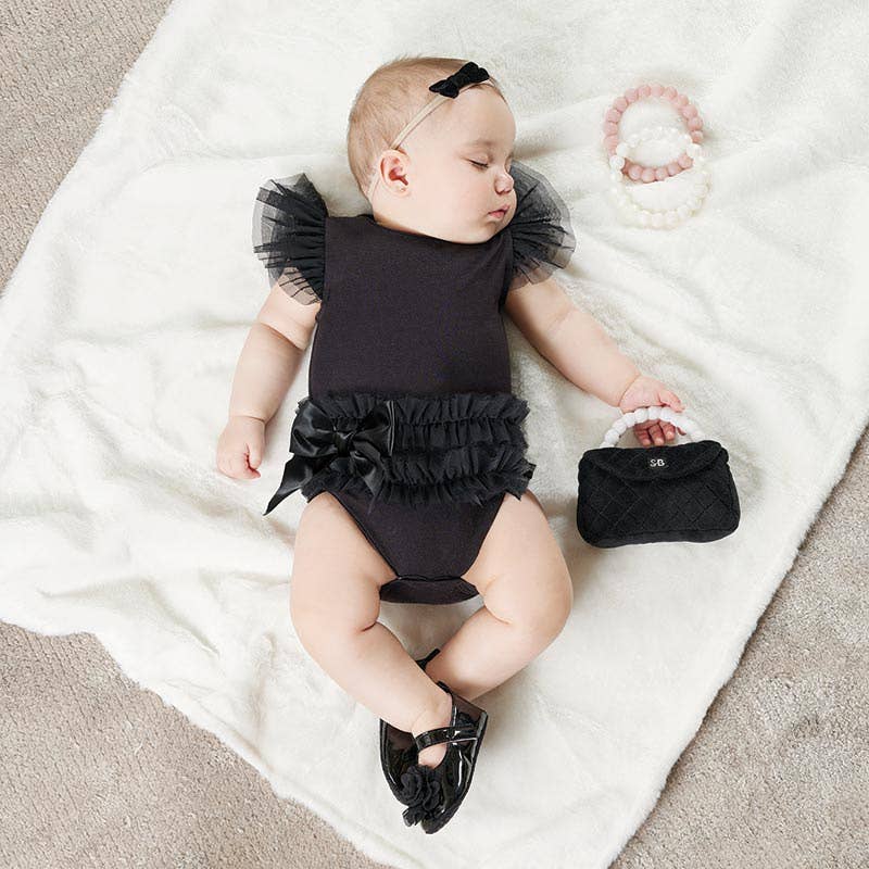 Plush Rattle - Black Purse