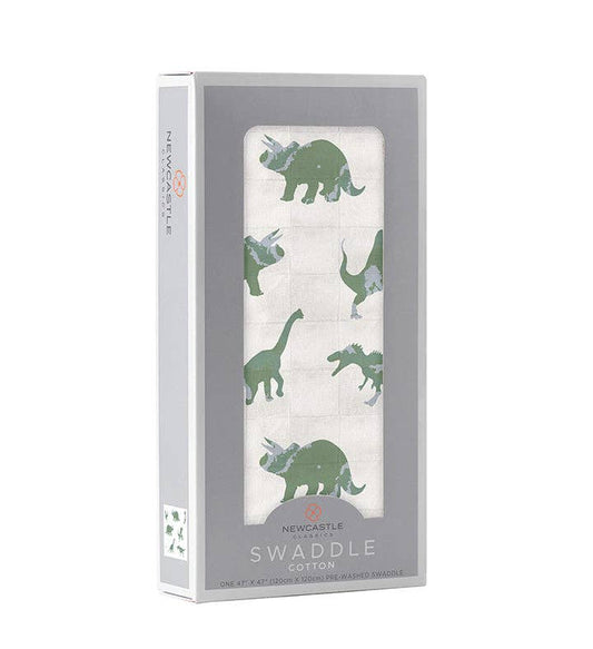 Swaddle- Green Dinosaurs
