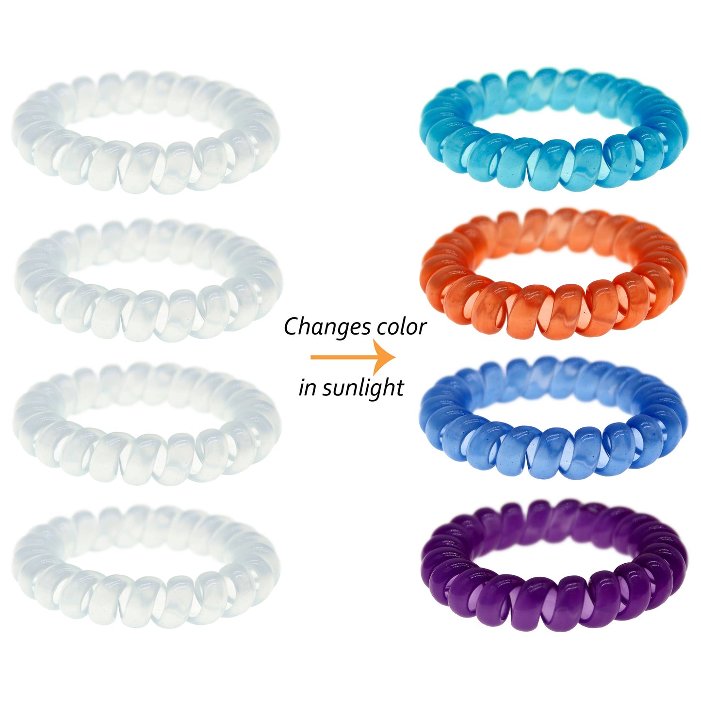 UV Color Changing Hair Coils - 2 pk