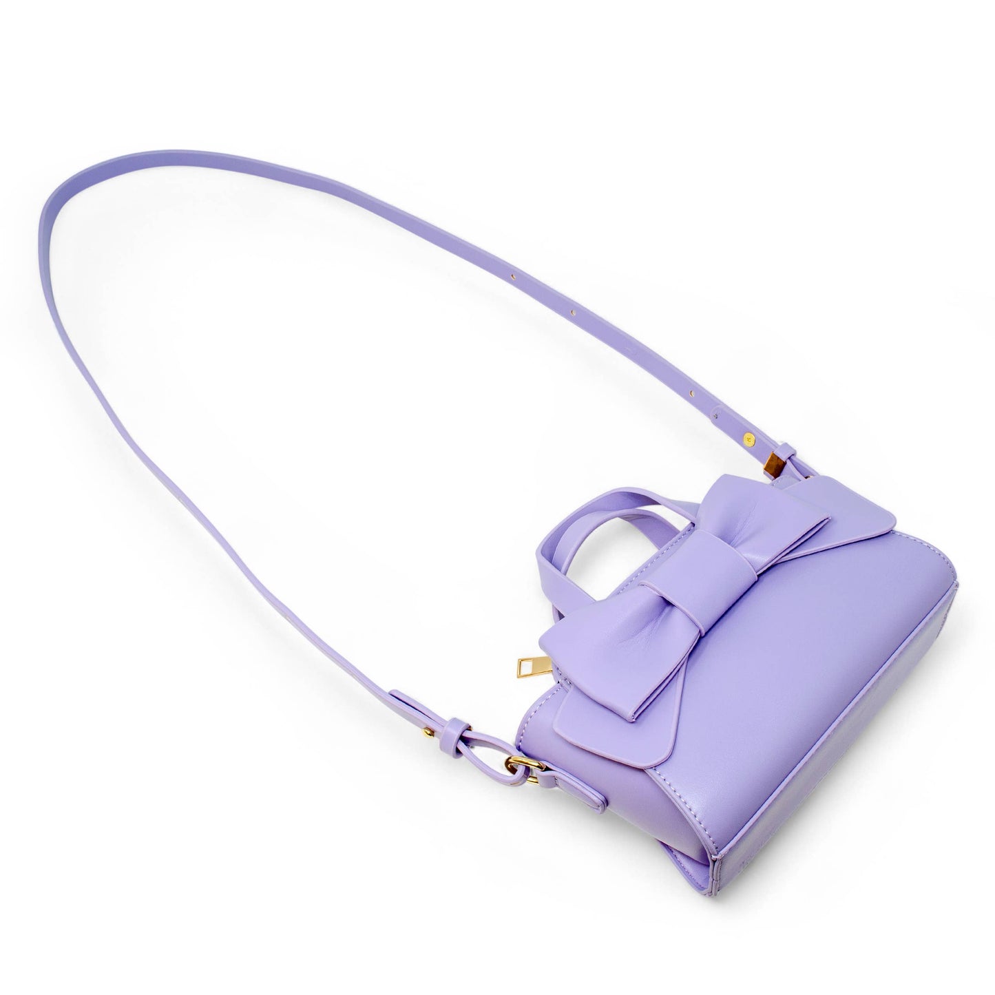 Bow Baguette Handbag- Purple