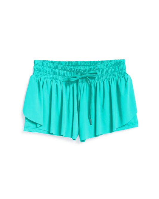 Flowy Workout Shorts- Patina Green