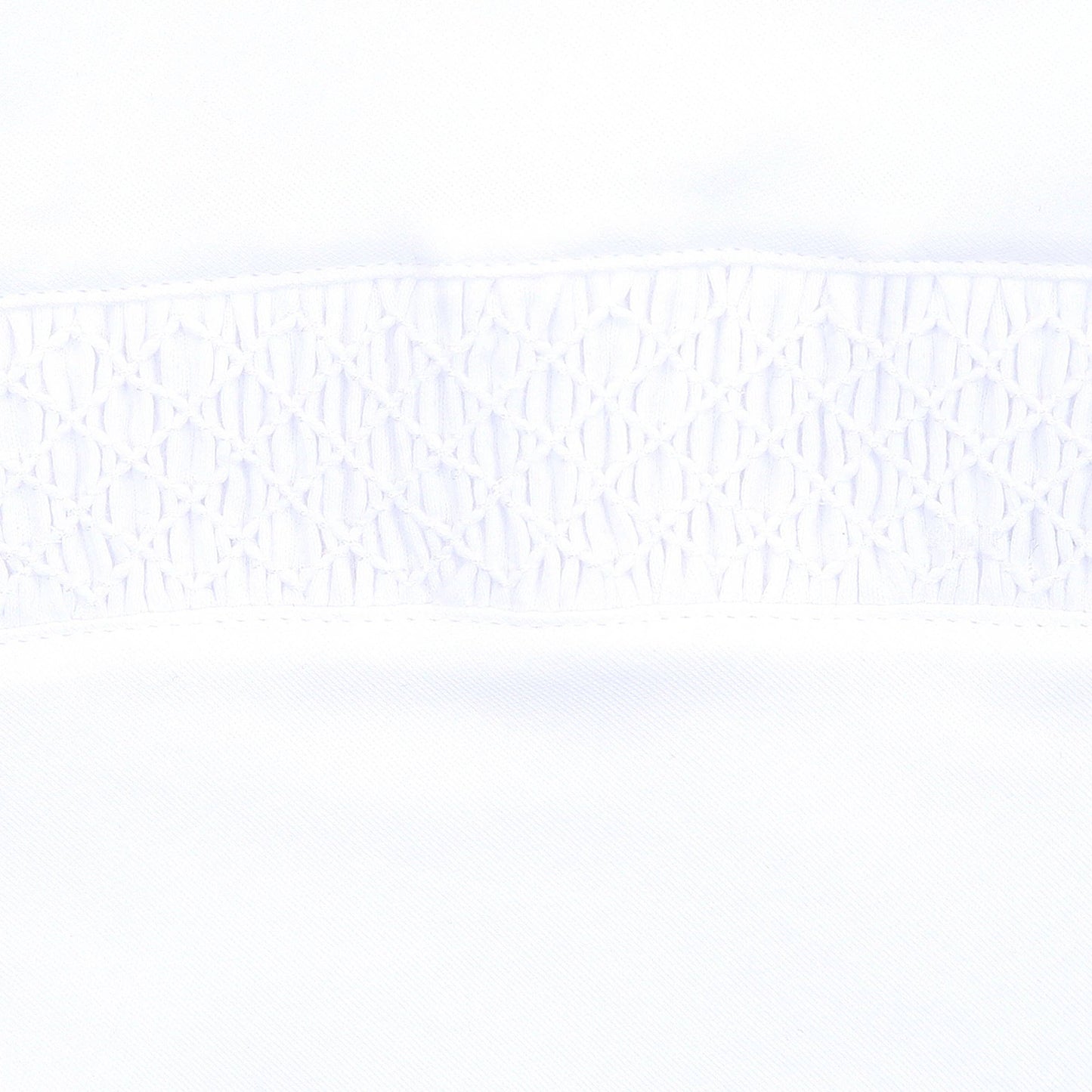 Solid Smocked Footie- White