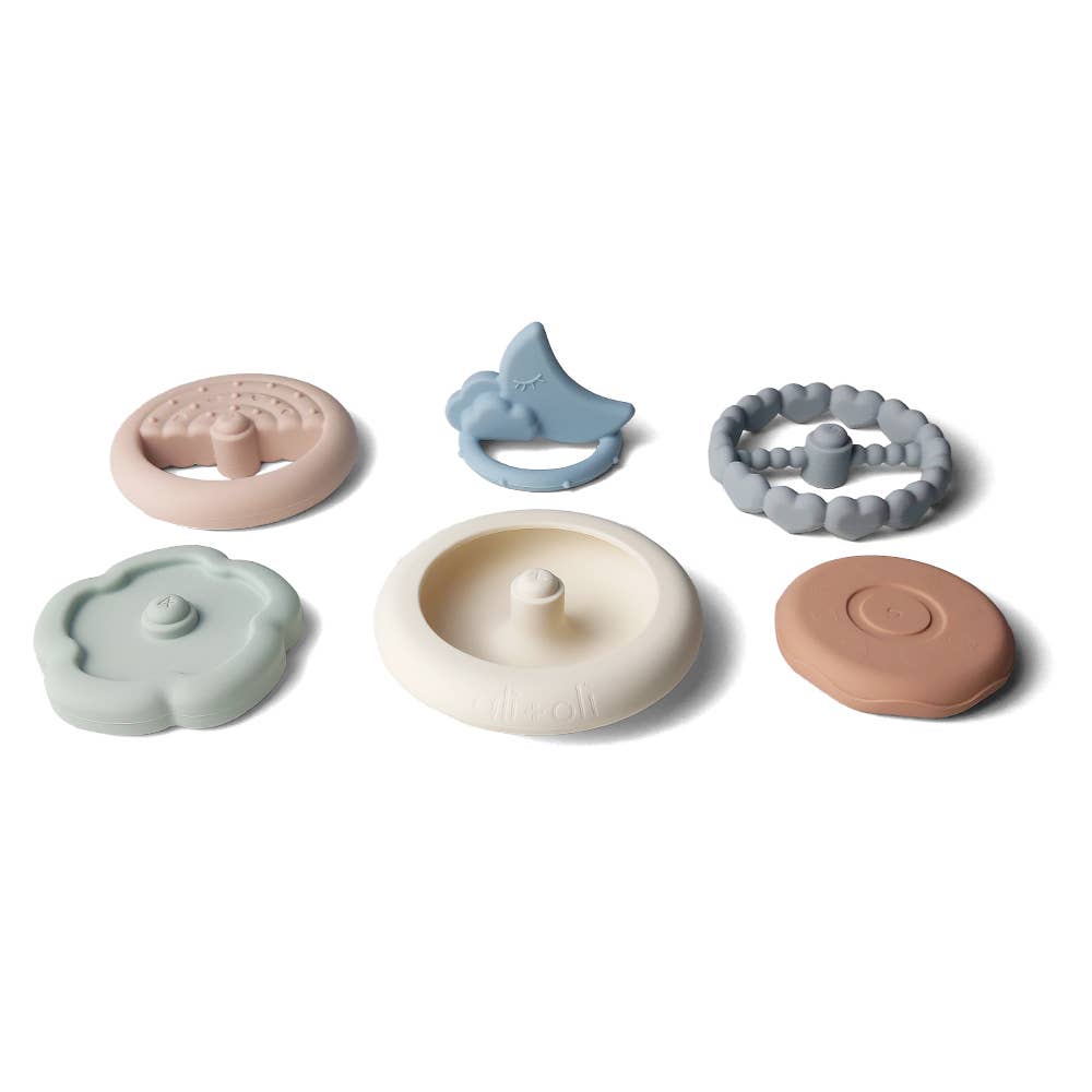 Silicone Stacking Ring Tower 6pc - Moon