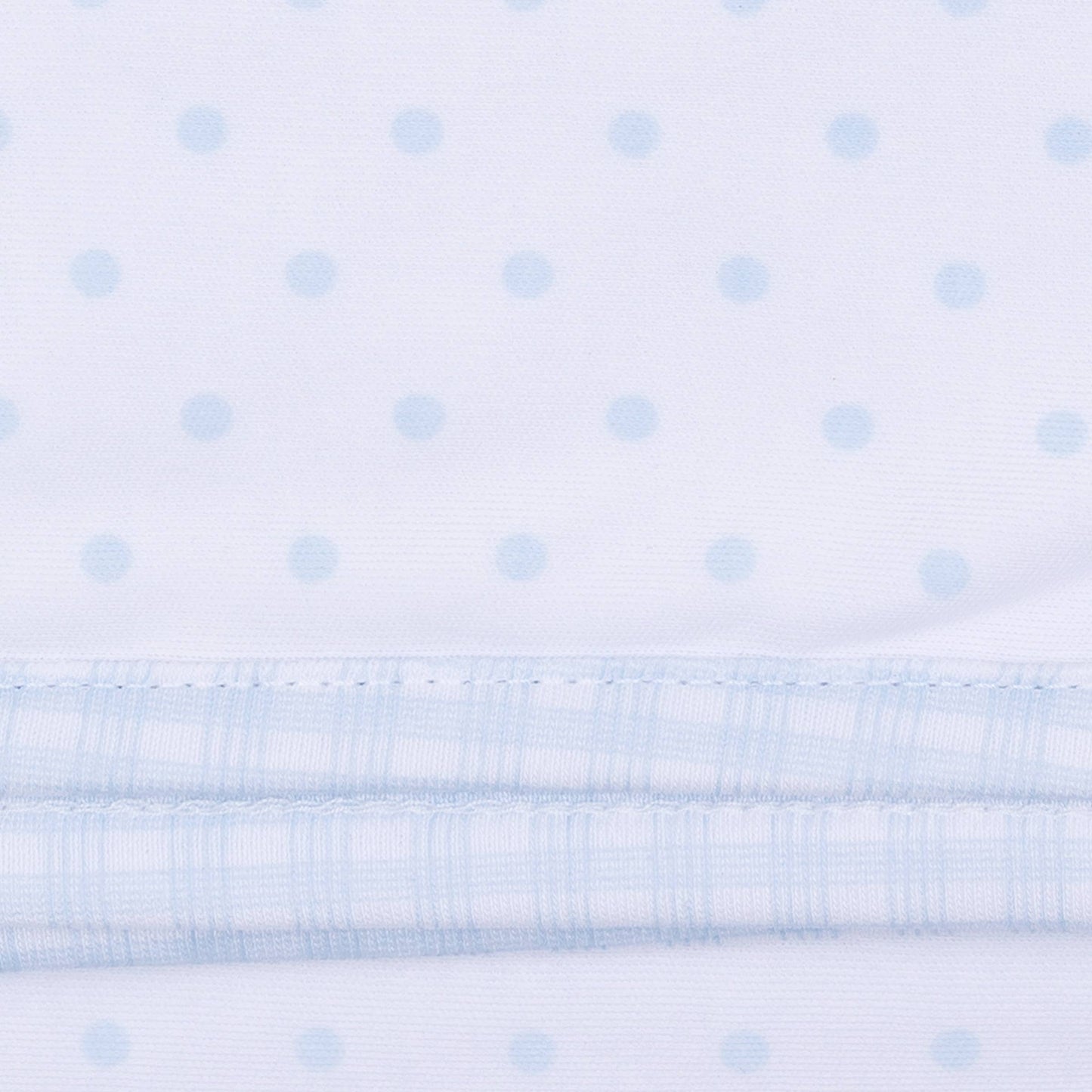 Gingham Dots Zip Footie in Light Blue