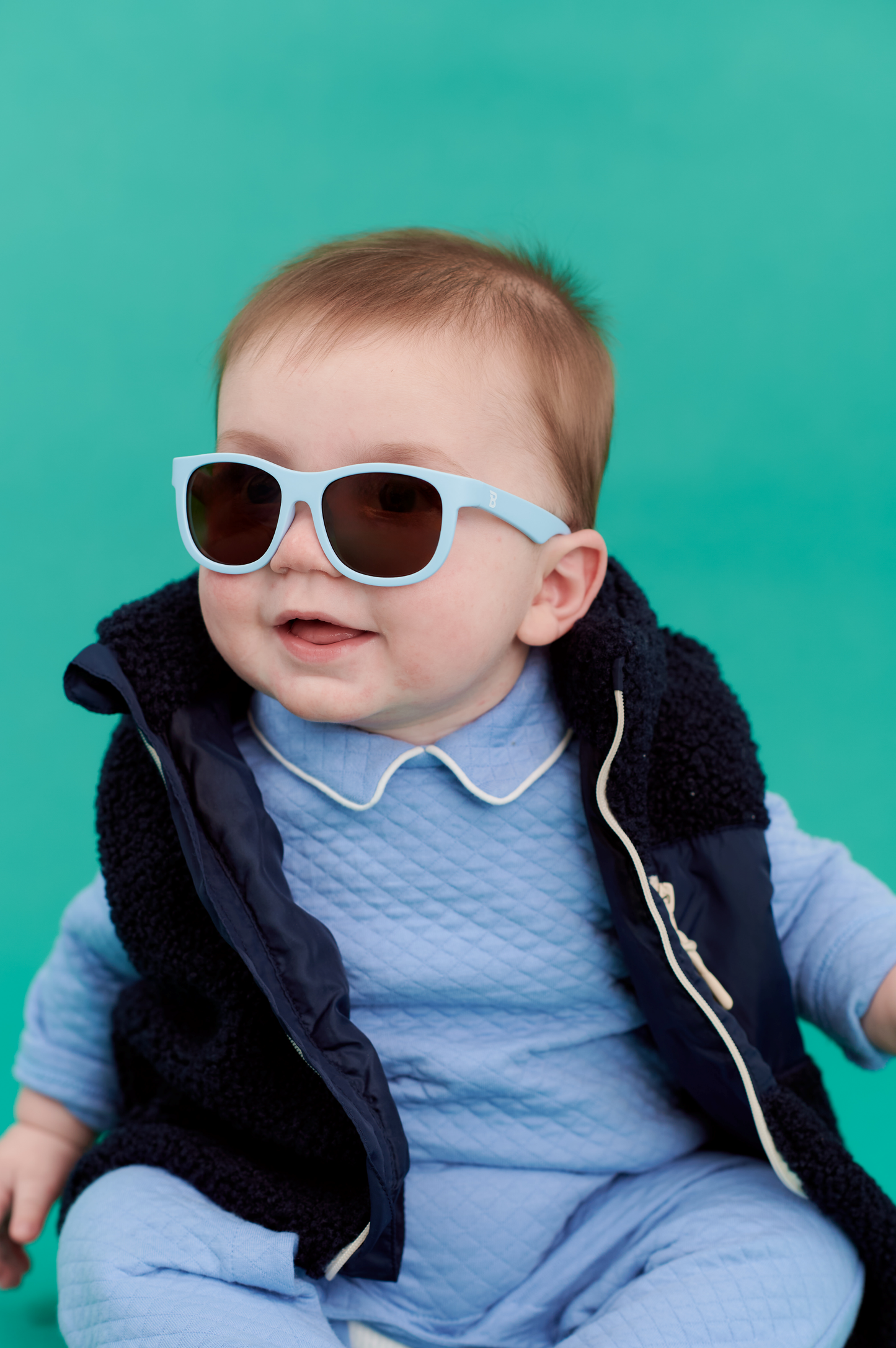 Baby Blue with Amber Lens Navigator Sunglasses