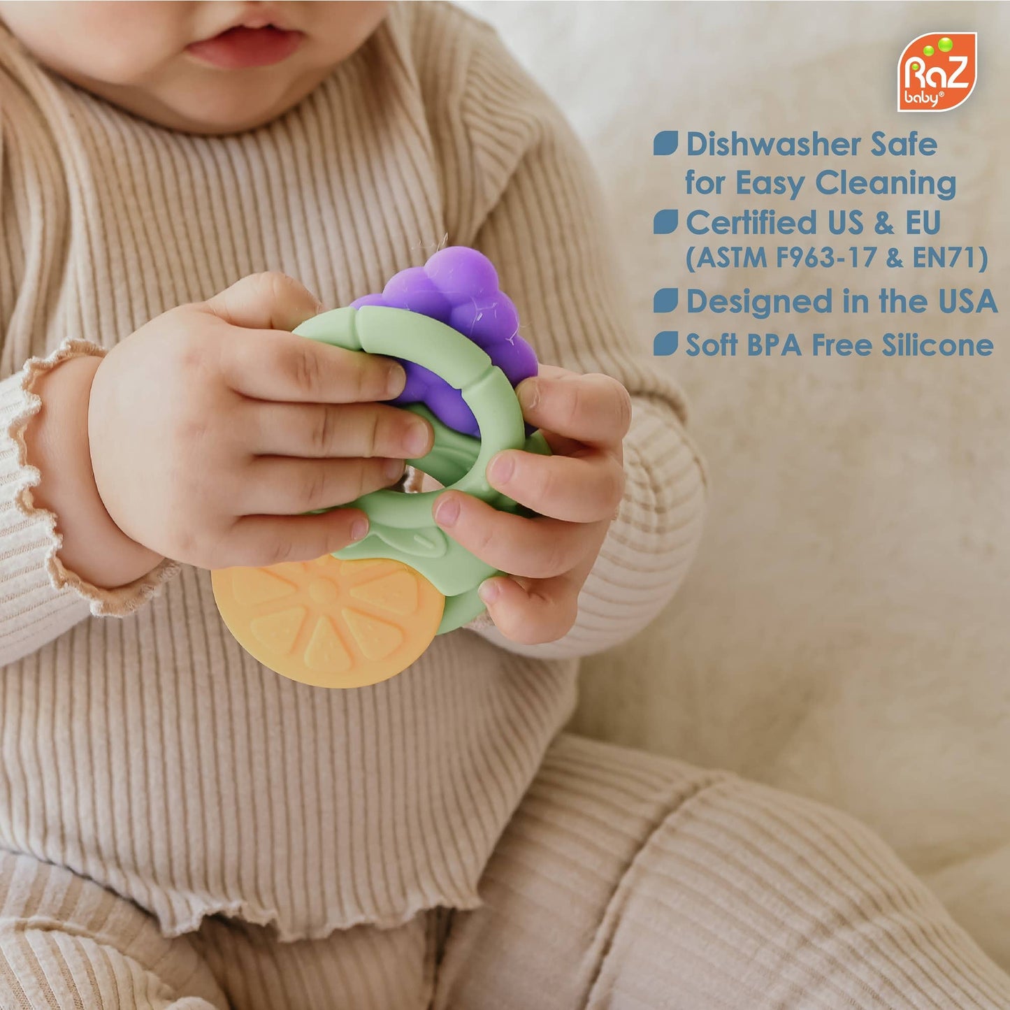 RaZ-Fruitique Silicone Teethers 3PK
