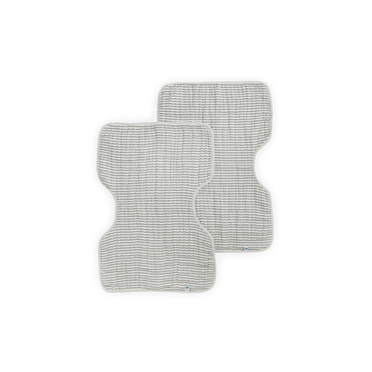 Muslin Burp Cloth 2-pack: Grey Stripe