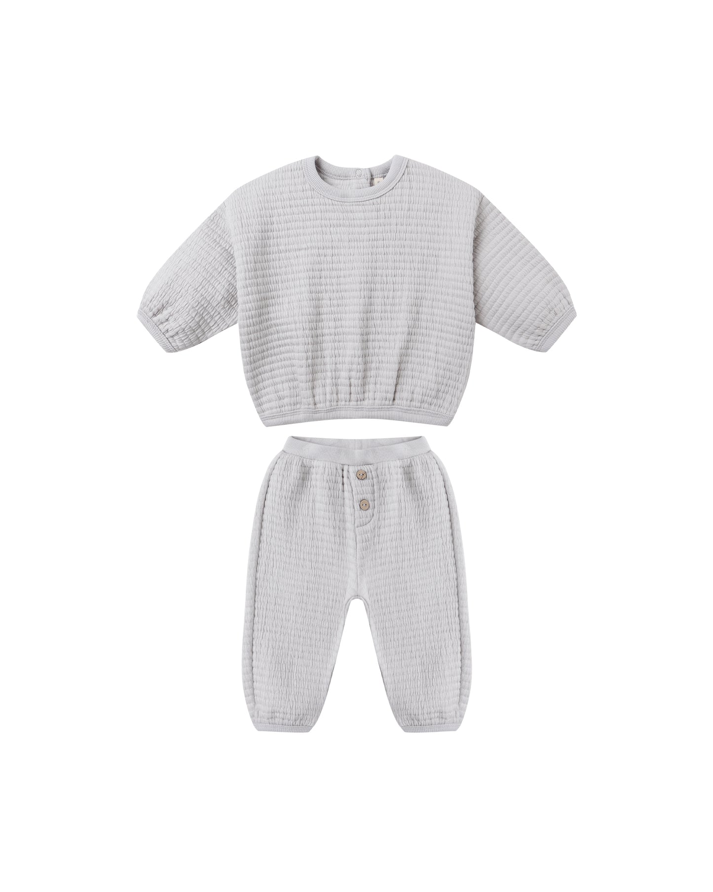QM Textured Sweat Set- Frost