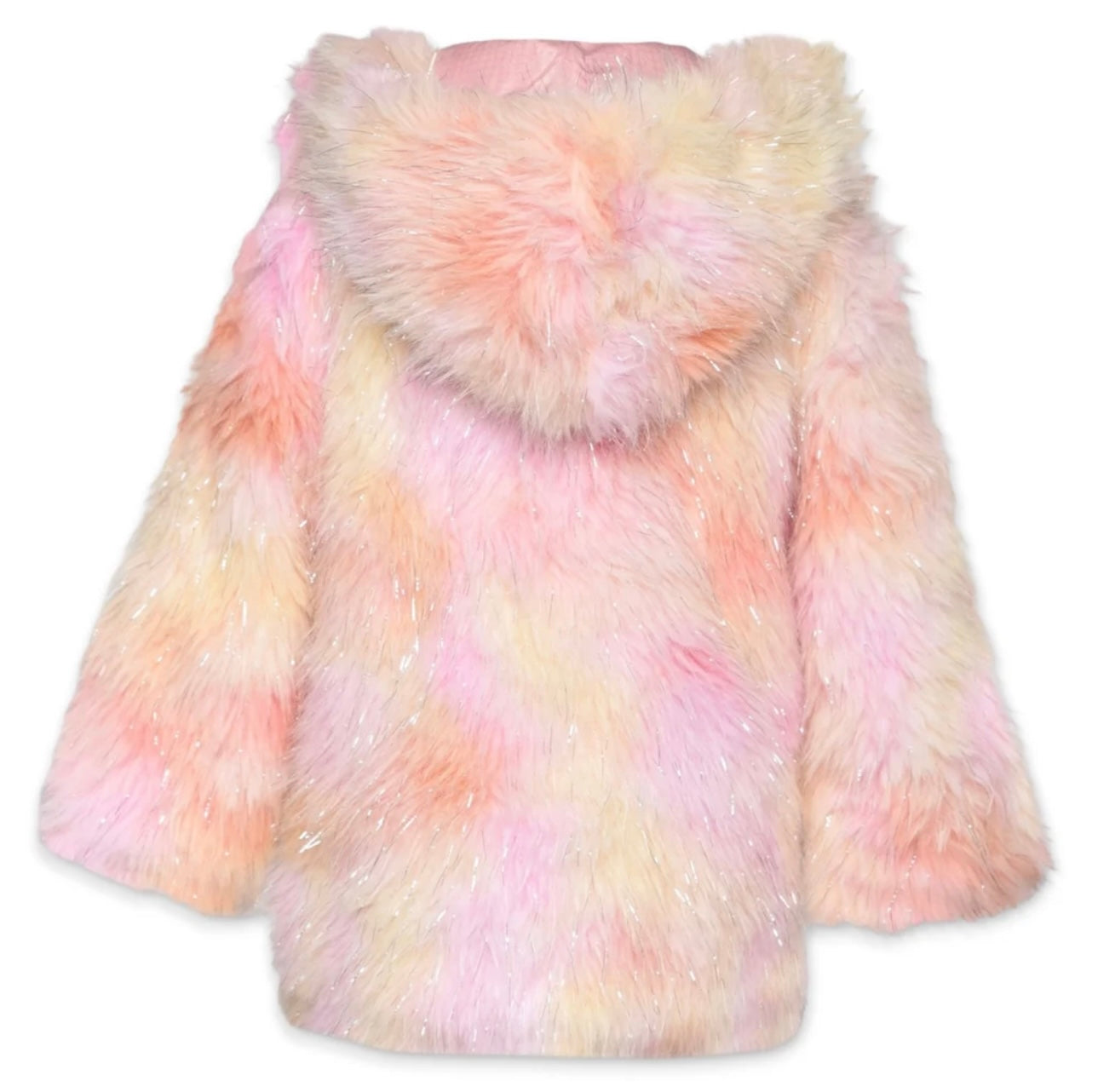 Faux Fur Hooded Coat- Pink