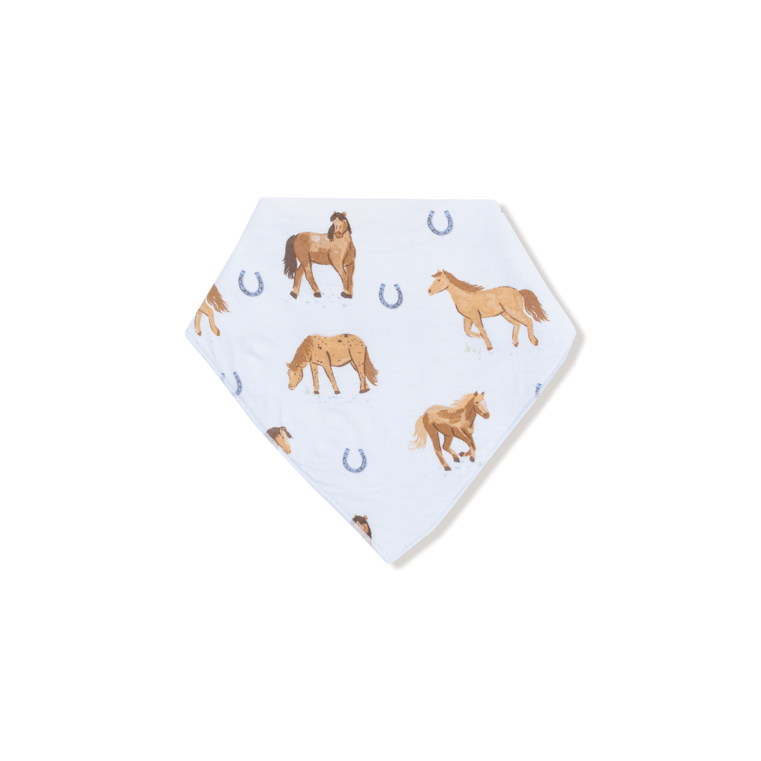 AD Bib Bandana - Horses Blue