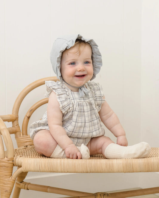 Maya Romper- Blue Plaid