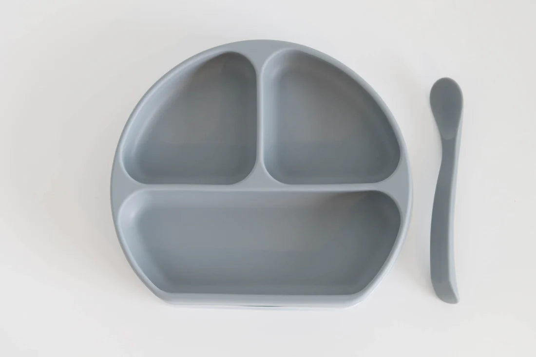 Silicone Suction Plate w/ Lid & Spoon