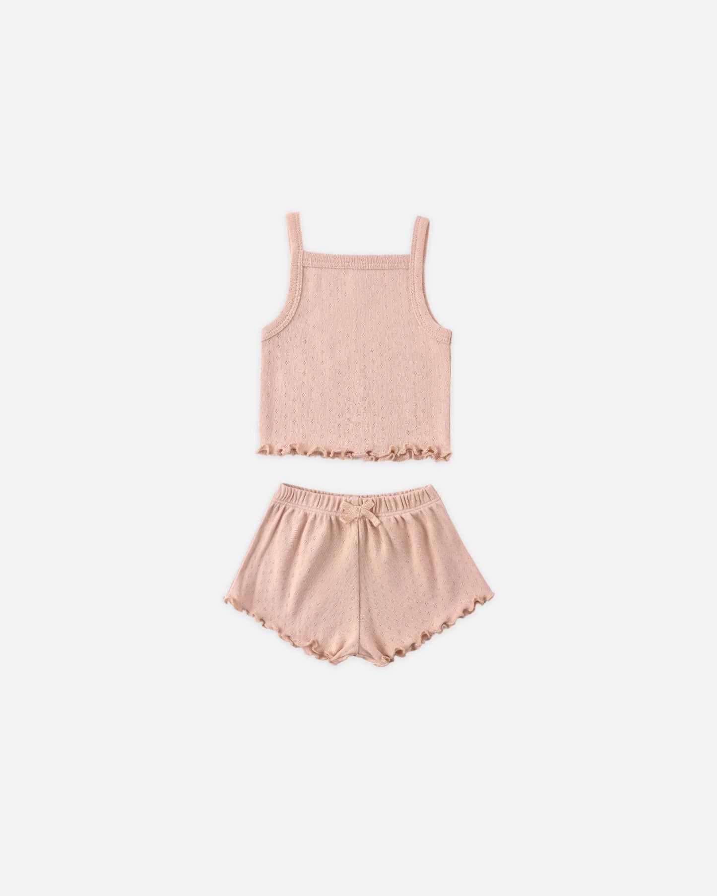 Pointelle Shortie Set- Melon