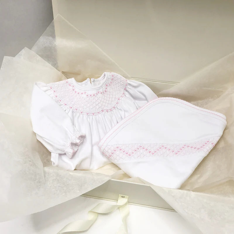 Sweetly Smocked Blanket - Pink