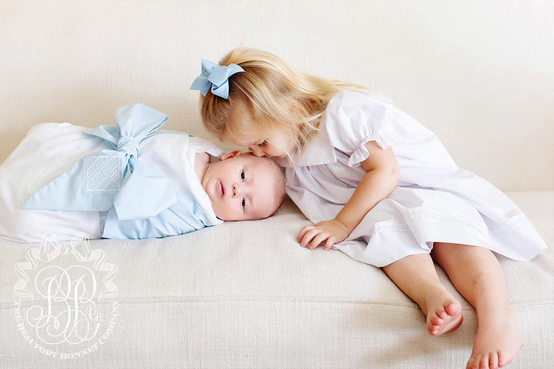 Bow Swaddle - Buckhead Blue
