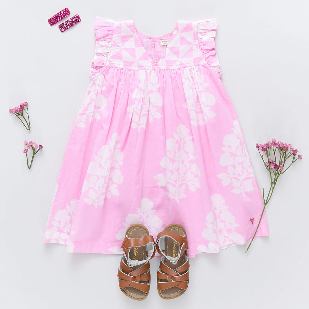 Courtney Dress - Pink Bouquet Floral