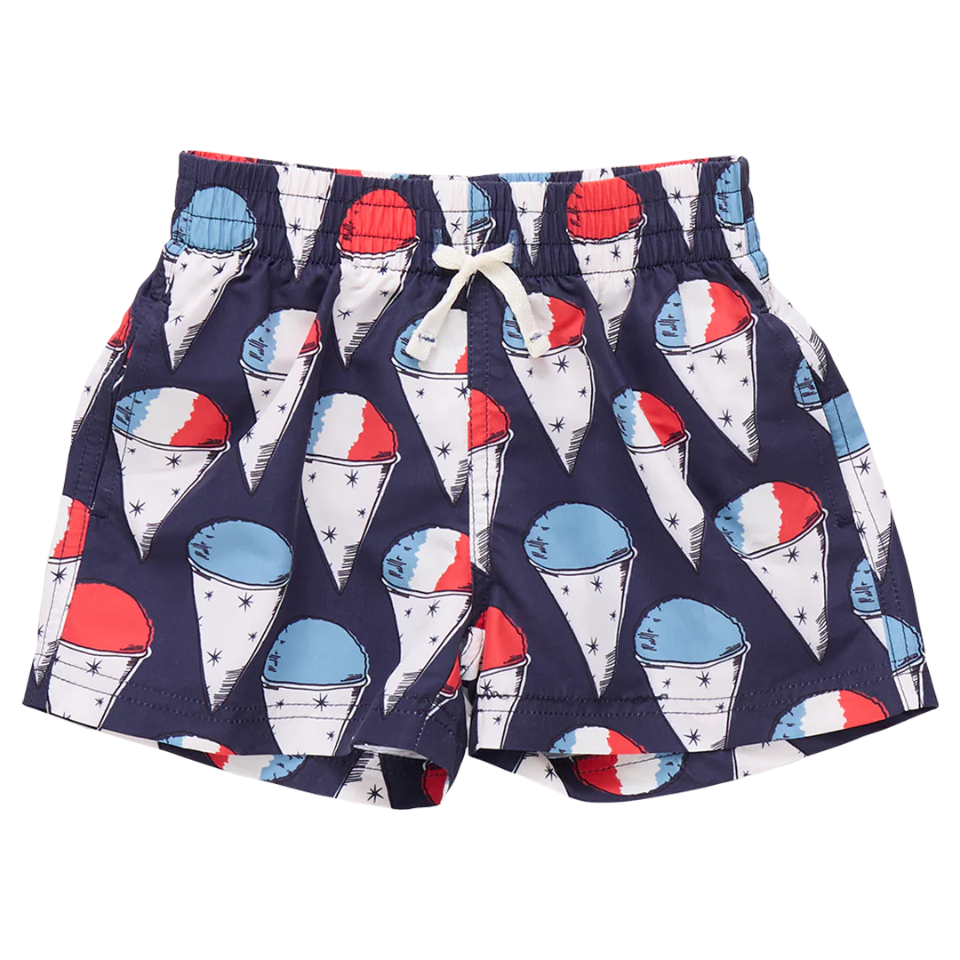 Swim Trunk- Navy Snow Cone