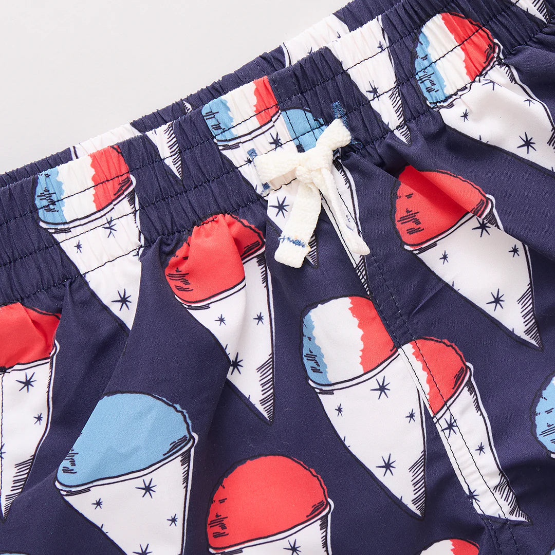 Swim Trunk- Navy Snow Cone