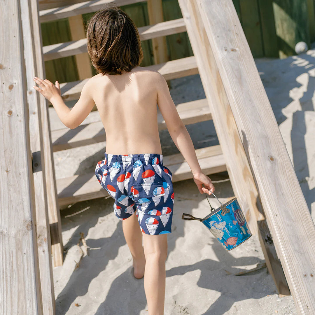 Swim Trunk- Navy Snow Cone