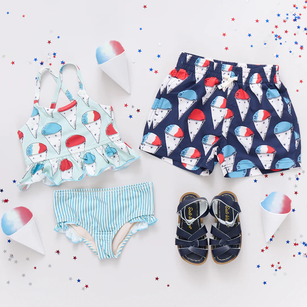 Swim Trunk- Navy Snow Cone