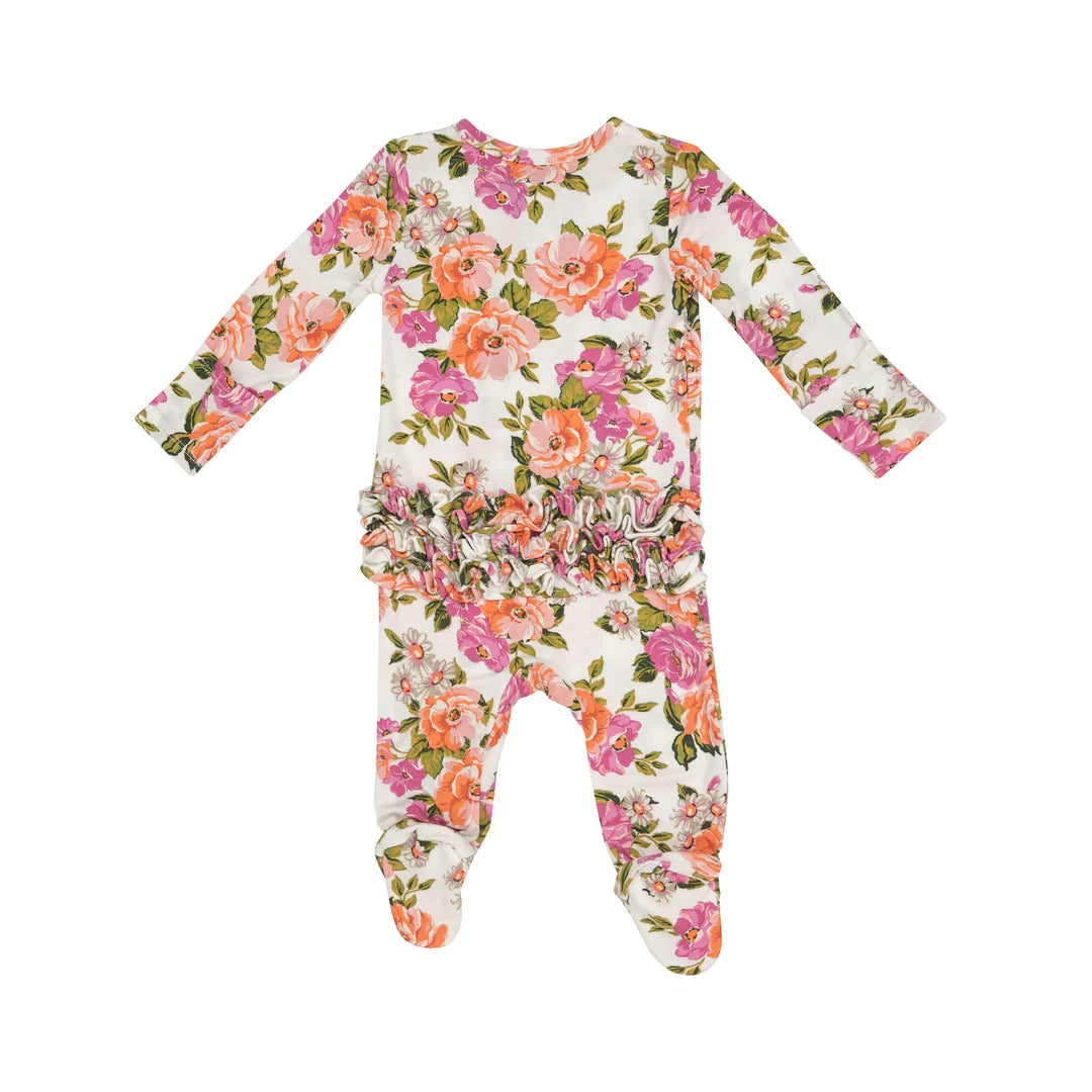 AD Ruffle Footie - Wild Rose