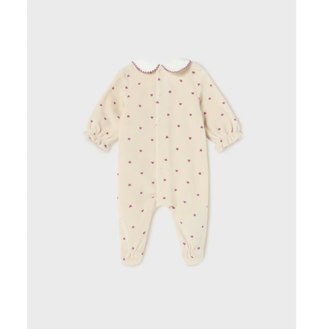 2736 Velour Onesie - Cream