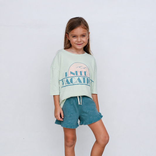 Need A Vacation Tee- Seafoam