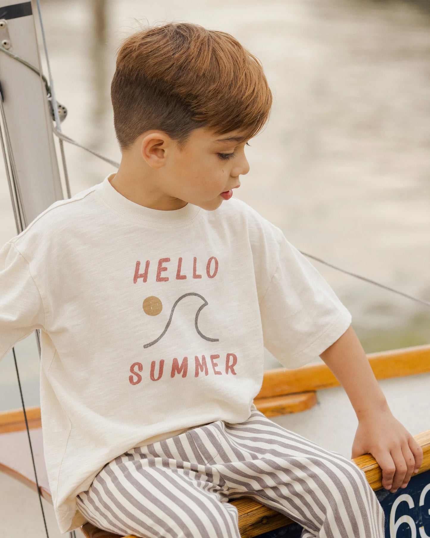 Baby-Summer Tee/Charcoal Stripe Pant