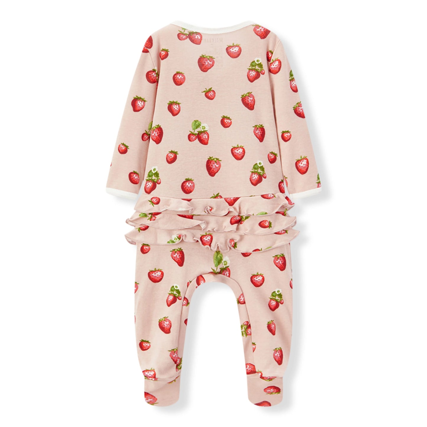 MB Ruffle Zip Footie - Strawberry