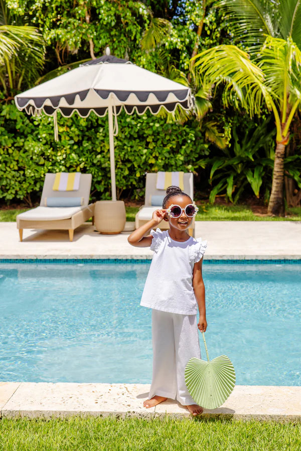 Ruehling Linen Ruffle Top- White