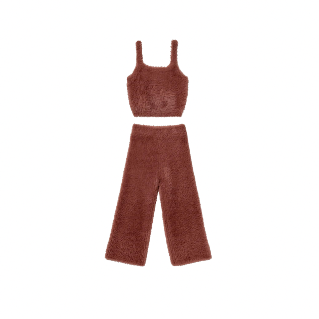 R+C Fuzzy Knit Loungewear - Ruby