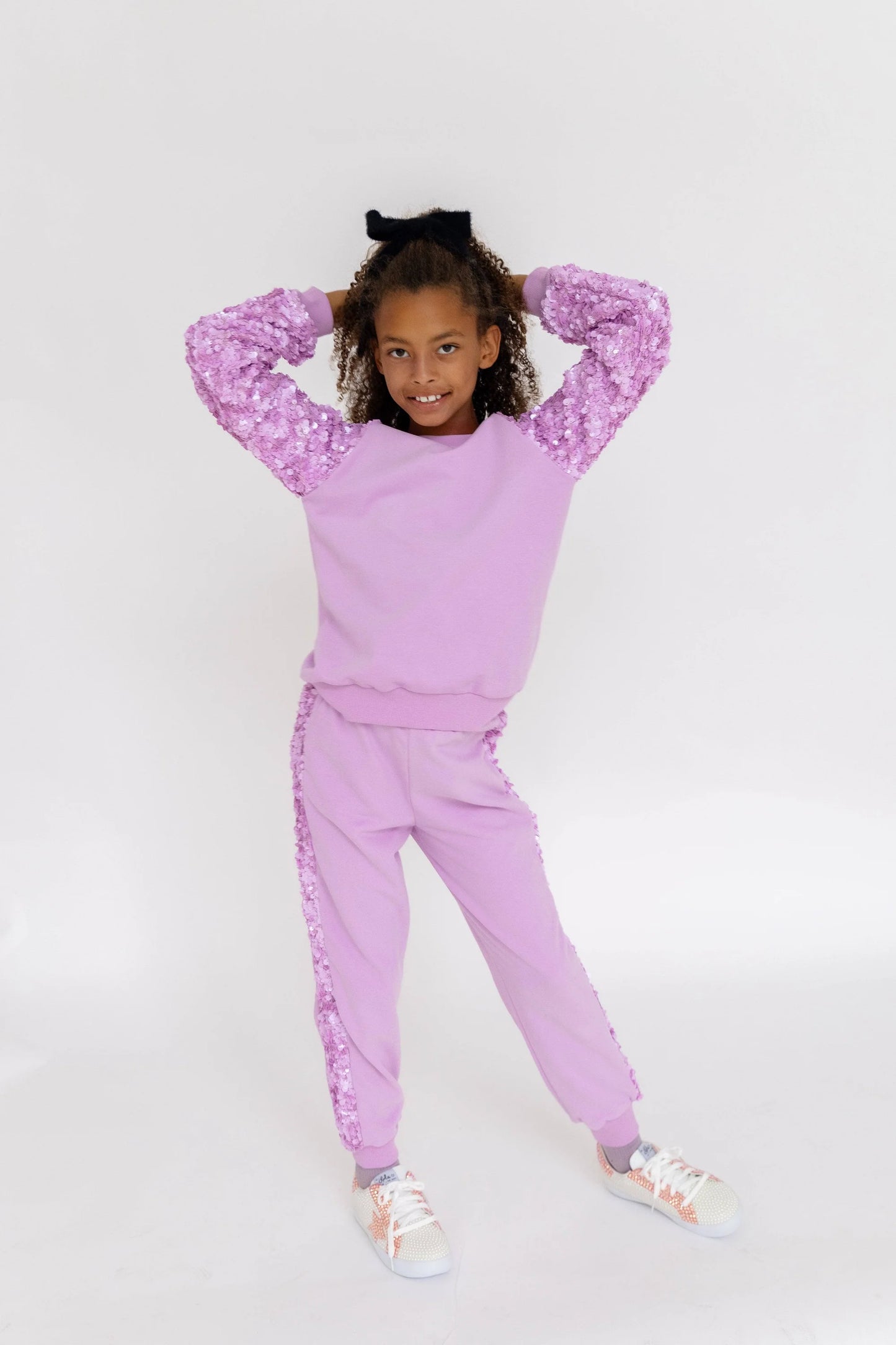 Lavender Sequin Jogger Set