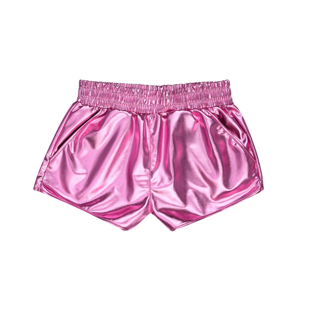 Metallic Shorts- Pink
